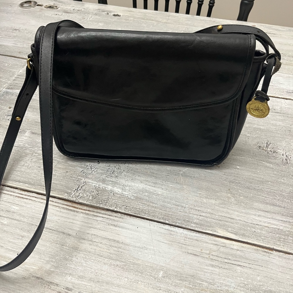 Vintage Brahmin Black Leather Shoulder Bag